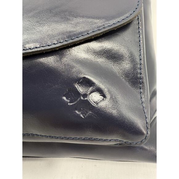 PATRICIA NASH Kirby leather front pocket vintage large crossbody NAVY EUC - Picture 6 of 14